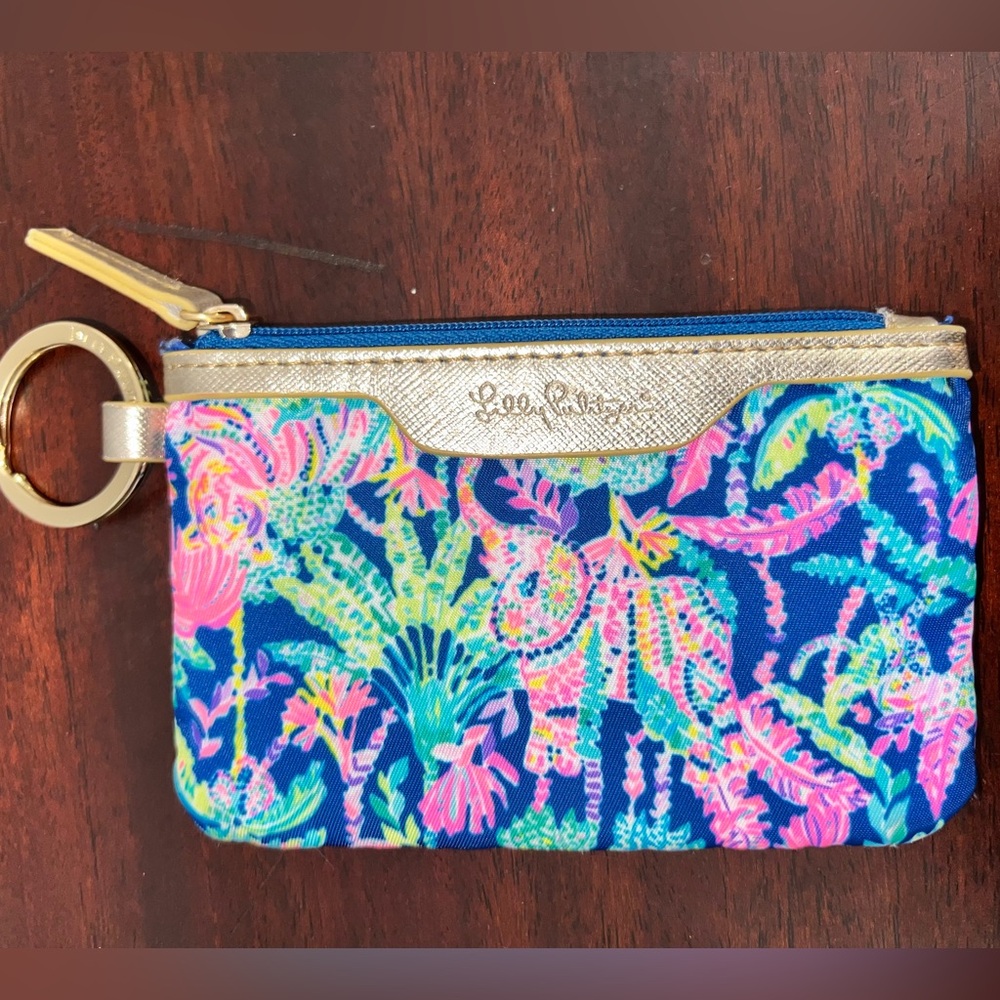 Lilly Pulitzer Blue and Pink Floral card holder